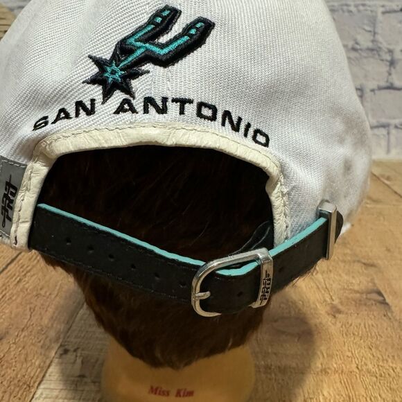 San Antonio Spurs PRO STANDARD NBA Adjustable Cap Hat Black Leather Visor Strap - Picture 5 of 11